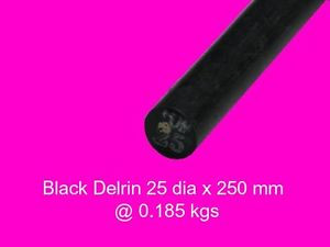 Black Acetal Rod 25 dia x 250 mm-Engineering Plastic, Bush, Bearings and Gear