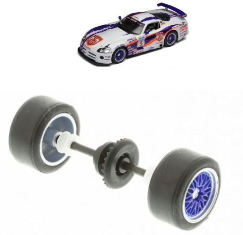 Scalextric W9720 Rear Axle Wheels Bearings Gear & Tyres For Dodge Viper C2907